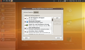 Startup Applications Dialog